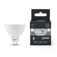Лампа Gauss MR16 5W 530lm 6500K GU5.3 диммируемая LED 1/10/100