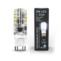 Лампа Gauss G9 AC150-265V 3W 240lm 4100K силикон LED 1/10/200