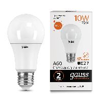 Лампа Gauss Elementary A60 10W 880lm 3000K Е27 LED 1/10/50
