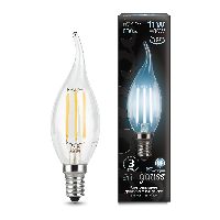 Лампа Gauss Filament Свеча на ветру 11W 830lm 4100К Е14 LED 1/10/50