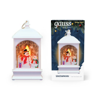 Фонарь новогодний светодиодный "Снеговик" Gauss серия Holiday, 0,1W, тёплый свет, белый, батарейки в комплекте, 1/100