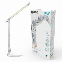 Светильник настольный Gauss модель GTL204 10W 550lm 2700-6500K 170-265V белый диммируемый + ночник LED 1/10/30