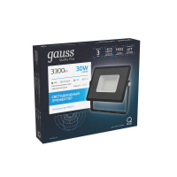 Прожектор Gauss Qplus 30W 3300lm 6500K 175-265V IP65 черный LED 1/10