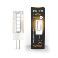 Лампа Gauss G4 12V 4W 400lm 2700K керамика LED 1/10/200