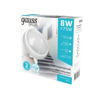 Св-к ЖКХ Gauss Qplus круг 8W 670lm 4000K 160-260V IP54 D175*76мм бел с дек рамк с оптико-микроволн сен LED 1/30