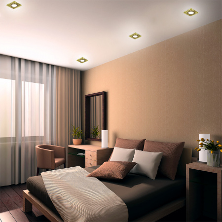 Светильник Gauss Backlight BL081 Квадрат. Золотые нити/Золото, Gu5.3, LED 2700K 1/40