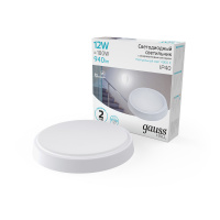 Светильник ЖКХ Gauss HALL круг 12W 940lm 4000K 200-240V IP40 D135*32мм бел с оптико-микровол сенс LED 1/40