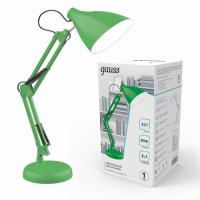 Светильник настольный Gauss модель GTL003 60W 220-240V E27 зеленый струбцина и основание 1/12