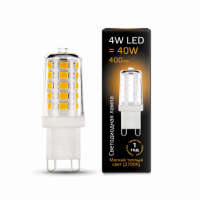 Лампа Gauss G9 AC185-265V 4W 400lm 2700K керамика LED 1/10/200