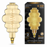 Лампа Gauss Filament Honeycomb 8.5W 660lm 2000К Е27 golden LED 1/2 Лампа Gauss Filament Honeycomb 8.5W 660lm 2000К Е27 golden LED 1/2