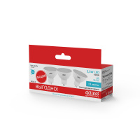 Лампа Gauss Elementary MR16 5.5W 4100К GU5.3 (3 лампы в упаковке) LED 1/40