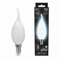 Лампа Gauss Filament Свеча на ветру 9W 610lm 4100К Е14 milky LED 1/10/50