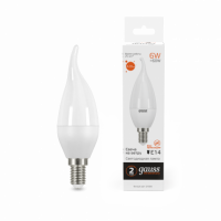 Лампа Gauss Elementary Свеча на ветру 6W 420lm 3000K Е14 LED 1/10/50