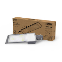 Светильник уличный Gauss Avenue 80W 8000lm 3000K 190-250V IP65 420*160*57мм черный КСС "Ш" LED 1/10