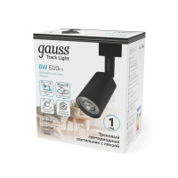 Светильник трековый Gauss цилиндр 8W 600lm 4000K 180-220V IP20 59*164мм черный линза 50º LED 1/50