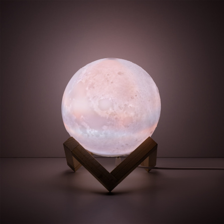 Светильник настольный Gauss NN004 3D Луна 1W 220-240V D13см белый 13см c увлажнителем воздуха LED 1/6/12