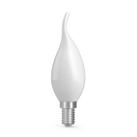 Лампа Gauss Basic Filament Свеча на ветру 4,5W 380lm 2700К Е14 milky LED 1/10/50