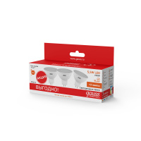 Лампа Gauss Elementary MR16 5.5W 3000К GU5.3 (3 лампы в упаковке) LED 1/40