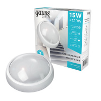Св-к светодиодный Gauss IP54 D175*76 15W 1220lm 4000K Qplus круглый 1/30