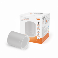 Светильник Gauss Overhead накл цил 6W 400lm 300K 170-240V IP20 68*75мм белый с расс LED 1/30