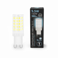 Лампа Gauss G9 AC185-265V 5,5W 560lm 4100K керамика LED 1/10/200