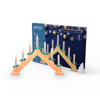 Светильник светодиодный "Новогодняя горка" Gauss серия Holiday, 7 LED свечей, 0,1W*7, тёплый свет, дерево, новогодний декор, батарейки в комплекте, 1/12