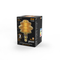 Лампа Gauss Filament BD180 8W 560lm 2400К Е27 golden flexible LED 1/4 Лампа Gauss Filament BD180 8W 560lm 2400К Е27 golden flexible LED 1/4