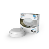 Светильник ЖКХ Gauss Elementary круг 15W 1200lm 6500K 160-260V IP65 D160*53 белый LED 1/40 Светильник ЖКХ Gauss Elementary круг 15W 1200lm 6500K 160-260V IP65 D160*53 белый LED 1/40