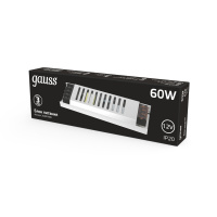 Блок питания Gauss 60W 12V IP20 ультратонкий 1/72