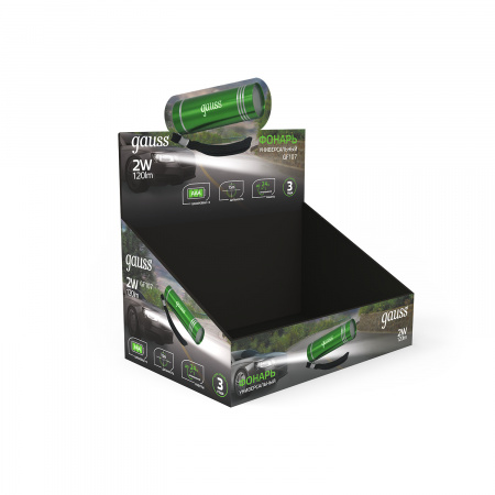 Фонарь ручной Gauss модель GFL107 2W 120lm 3xAAA LED 12/48/240