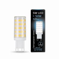 Лампа Gauss G9 AC185-265V 5W 520lm 4100K керамика LED 1/10/200