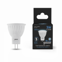 Лампа Gauss MR11 3W 300lm 6500K GU4 LED 1/10/100