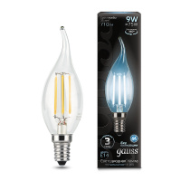 Лампа Gauss Filament Свеча на ветру 9W 710lm 4100К Е14 LED 1/10/50 Лампа Gauss Filament Свеча на ветру 9W 710lm 4100К Е14 LED 1/10/50
