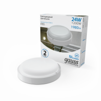 Светильник ЖКХ Gauss Elementary круг 24W 1980lm 6500K 160-260V IP65 D210*52мм белый LED 1/20