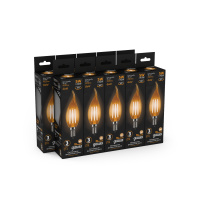 Лампа Gauss Filament Свеча на ветру 5W 400lm 2700К Е14 golden LED 1/10/50