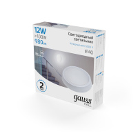 Светильник ЖКХ Gauss HALL круг 12W 980lm 6500K 200-240V IP40 D135*32мм белый LED 1/40