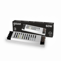 Блок питания Gauss 60W 12V IP20 ультратонкий 1/72