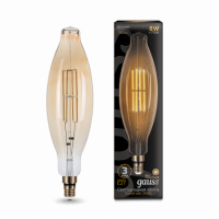 Лампа Gauss Filament BT120 6W 780lm 2400К Е27 golden straight LED 1/10 Лампа Gauss Filament BT120 6W 780lm 2400К Е27 golden straight LED 1/10