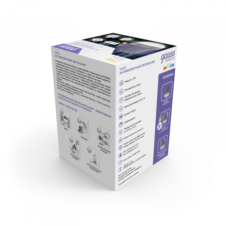 Антимоскитный светильник Gauss Mosquito с подвесом, 7Вт, 3AAА, 1/40