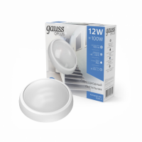 Светильник ЖКХ Gauss ECO 2.0 круг 12W 1000lm 6500K 160-260V IP54 D175*76мм белый 1/30 Светильник ЖКХ Gauss ECO 2.0 круг 12W 1000lm 6500K 160-260V IP54 D175*76мм белый 1/30
