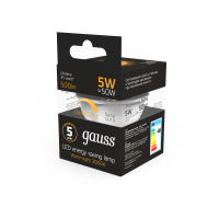 Лампа Gauss MR16 5W 500lm 3000K GU10 диммируемая LED 1/10/100