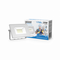 Прожектор Gauss Elementary 20W 1750lm 6500K 200-240V IP65 белый LED 1/20 Прожектор Gauss Elementary 20W 1750lm 6500K 200-240V IP65 белый LED 1/20
