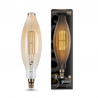 Лампа Gauss Filament BT120 6W 780lm 2400К Е27 golden straight LED 1/10 Лампа Gauss Filament BT120 6W 780lm 2400К Е27 golden straight LED 1/10