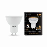 Лампа Gauss MR16 5W 500lm 3000K GU10 LED 1/10/100