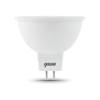 Лампа Gauss MR16 12V 5W 500lm 3000K GU5.3 LED 1/10/100