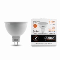 Лампа Gauss Elementary MR16 3.5W 290lm 3000K GU5.3 LED 1/10/100