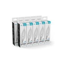 Лампа Gauss Basic Свеча на ветру 5,5W 420lm 4100K E14 LED 1/10/50