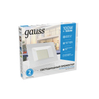 Прожектор Gauss Elementary 100W 9500lm 6500K 175-265V IP65 белый LED 1/10 Прожектор Gauss Elementary 100W 9500lm 6500K 175-265V IP65 белый LED 1/10