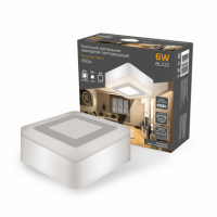 Светильник Gauss Backlight накладной квадрат 3+3W 350lm 3000K 220-240V 105*105*40мм 3 режим LED 1/40