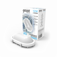 Св-к ЖКХ Gauss SOLID овал 12W 1150lm 4000K 160-260V IP65 175*110*76мм белый антивандальный IK10 1/12